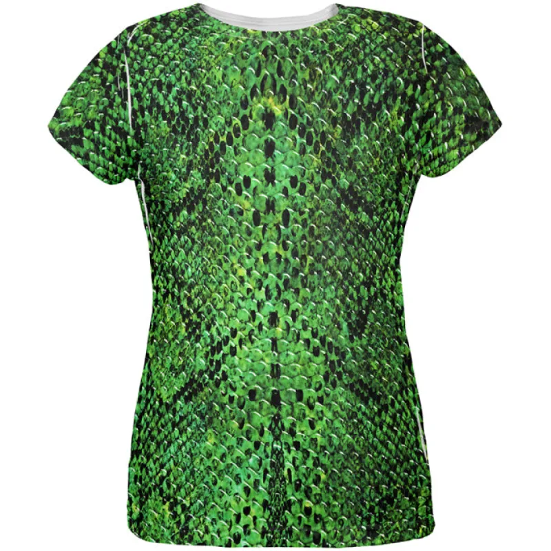 Halloween Green Snake Snakeskin Costume All Over Womens T Shirt sold by Old Glory