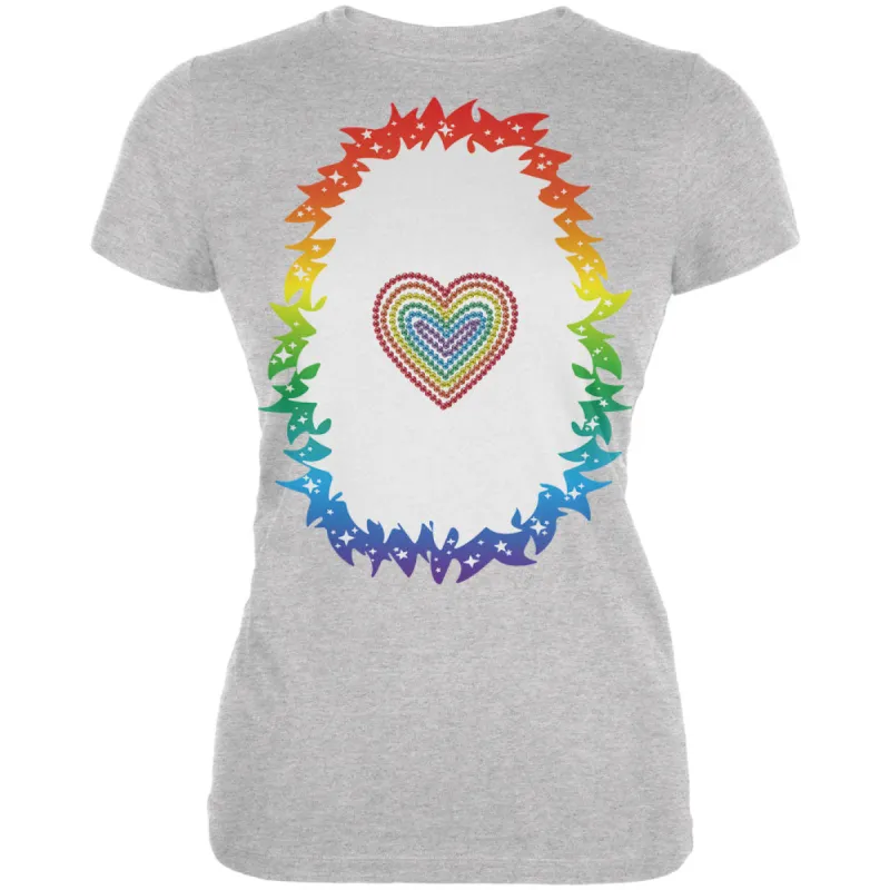 Halloween Rainbow Heart Unicorn Costume Pony Juniors Soft T Shirt sold by Old Glory