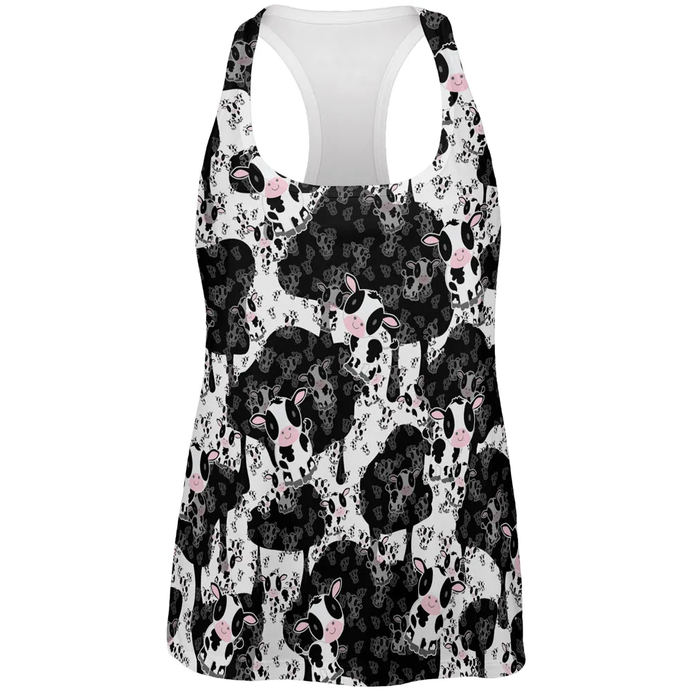 Cute Mad Cow Pattern All Over Womens Work Out Tank Top sold by Old Glory