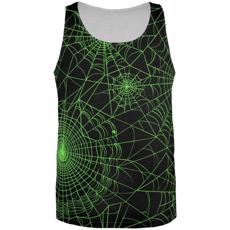 Halloween Spider Webs All Over Adult Tank Top sold by Old Glory