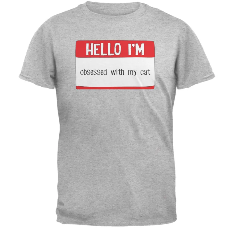 Halloween Hello I'm Obsessed With My Cat Mens T Shirt sold by Old Glory