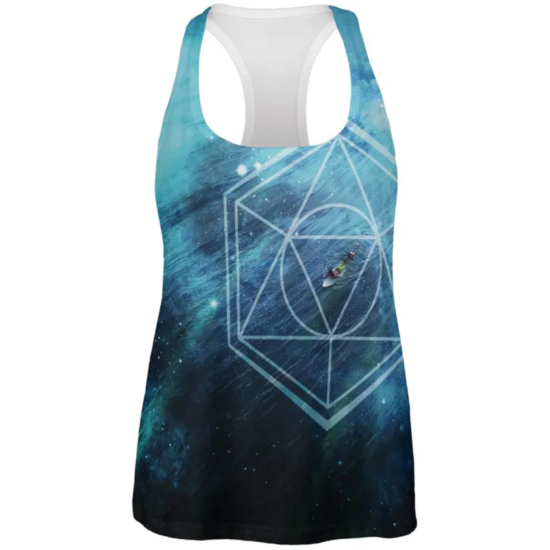 Surfing Sacred Cosmic Waves All Over Womens Work Out Tank Top sold by Old Glory