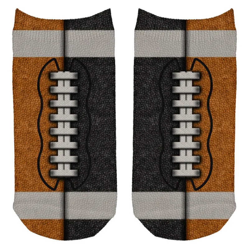 Fantasy Football Team Orange and Black All Over Adult Ankle Socks sold by Old Glory