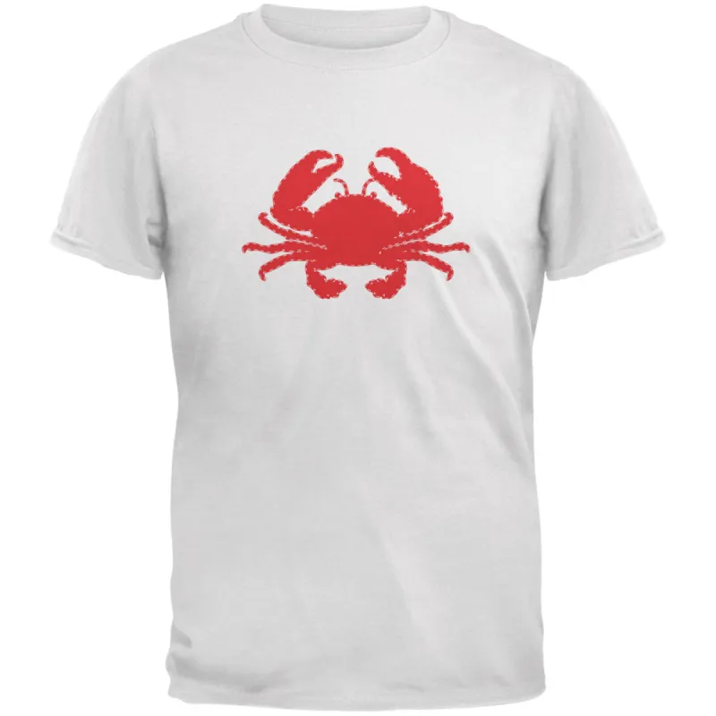 Summer - Crab Faux Stitched White Adult T-Shirt sold by Old Glory