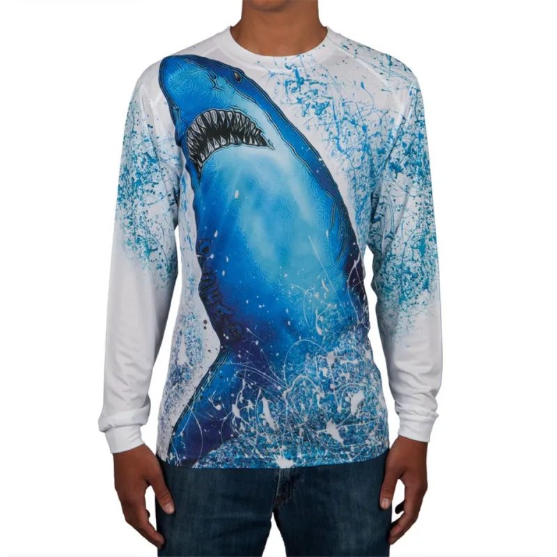 Great White Shark O-Sea-D Men's Long Sleeve T-Shirt sold by Old Glory