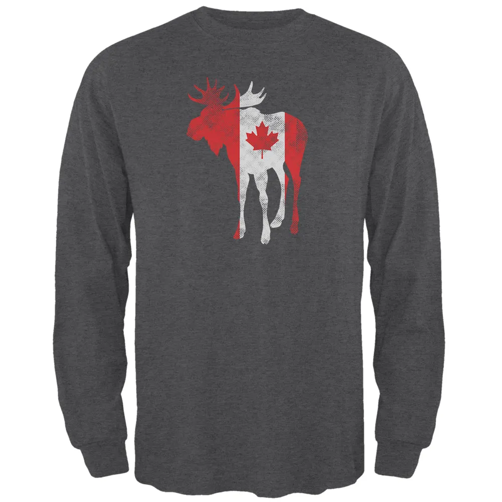Great Canadian Moose Halftone Mens Long Sleeve T Shirt sold by Old Glory