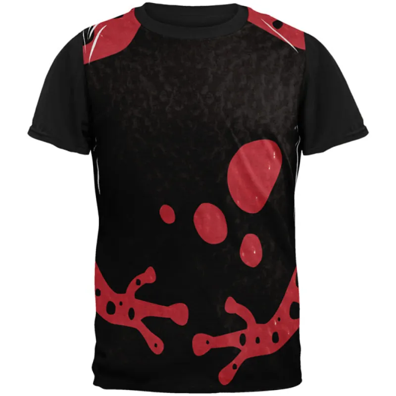 Red Banded Poison Dart Frog Costume All Over Mens Black Back T Shirt sold by Old Glory