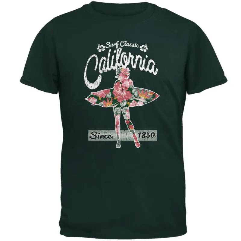 Floral Pineapple Surfer California Surf Classic Mens T Shirt sold by Old Glory