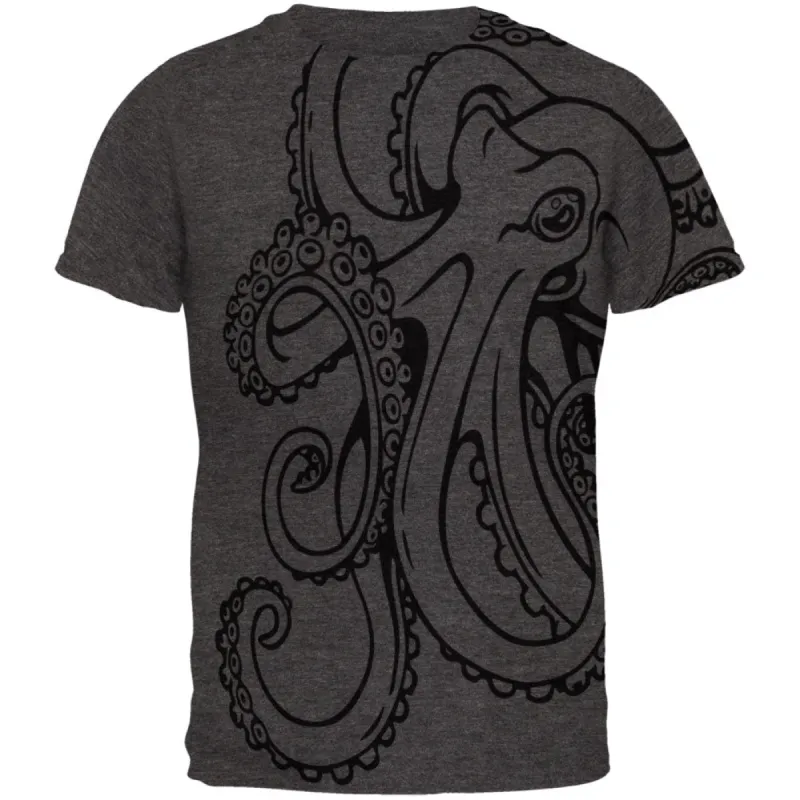 Octopus Outline All Over Dark Heather Adult T-Shirt sold by Old Glory