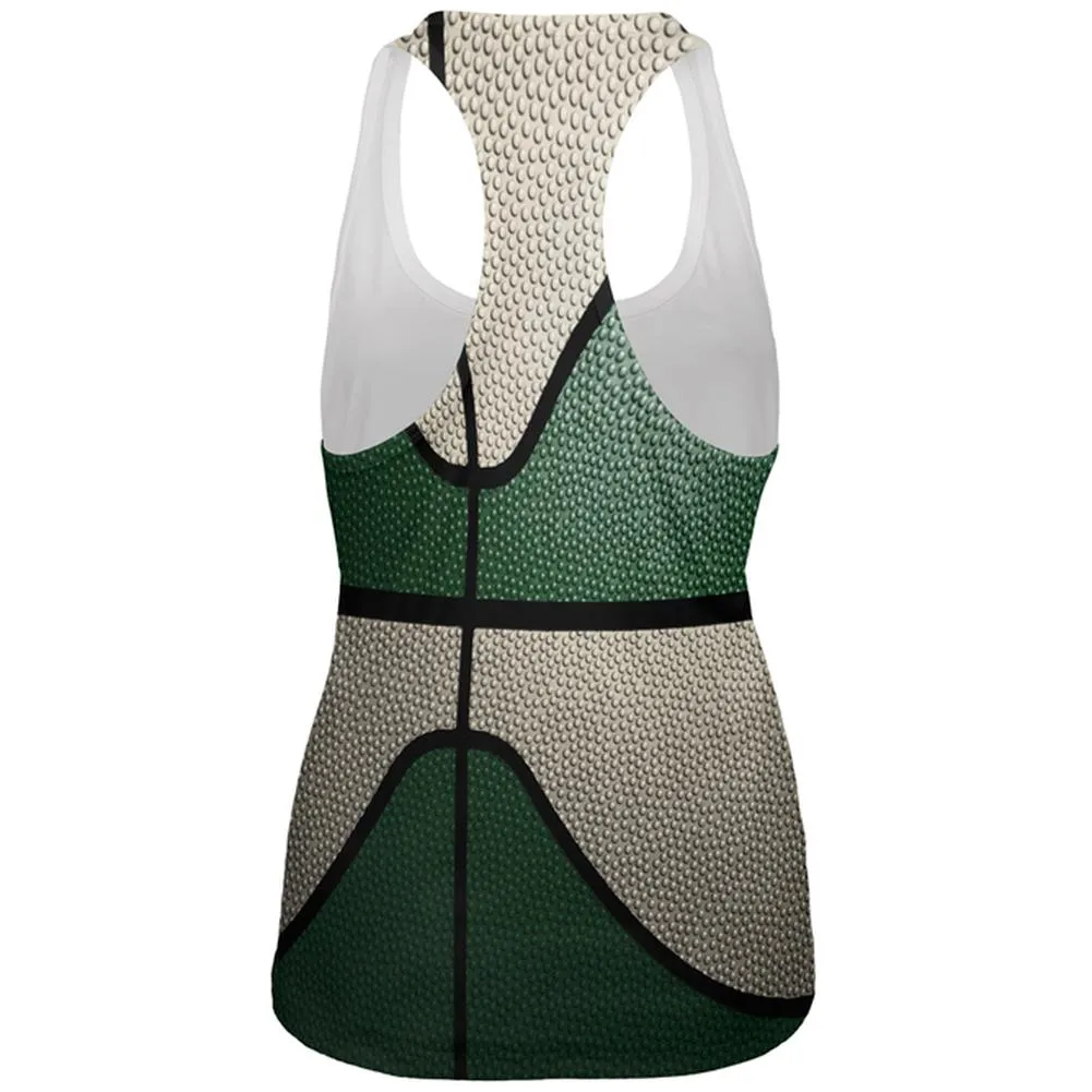 Championship Basketball Forest Green and Cream All Over Womens Work Out Tank Top sold by Old Glory product image thumbnail 2