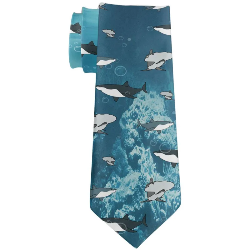 Shark Pattern Ocean All Over Neck Tie sold by Old Glory