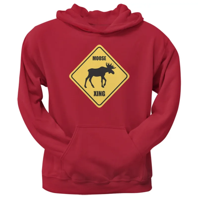 Moose XING Red Adult Hoodie sold by Old Glory