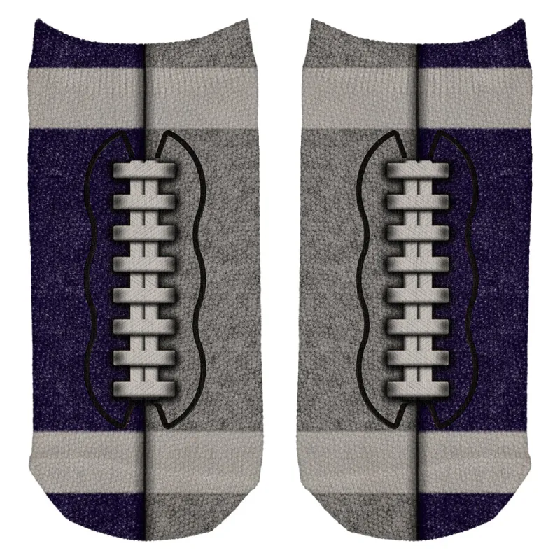 Fantasy Football Team Navy and Grey All Over Adult Ankle Socks sold by Old Glory