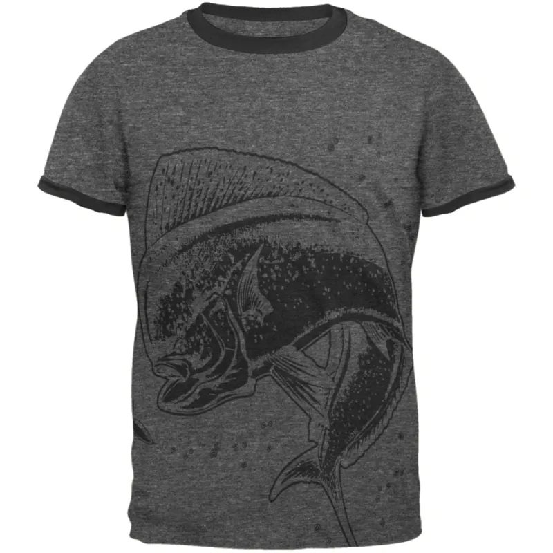 Dorado Mahi Mahi Dolphin Fish Mens Ringer T Shirt sold by Old Glory