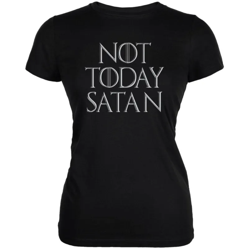 Not Today Satan Christian Juniors Soft T Shirt sold by Old Glory