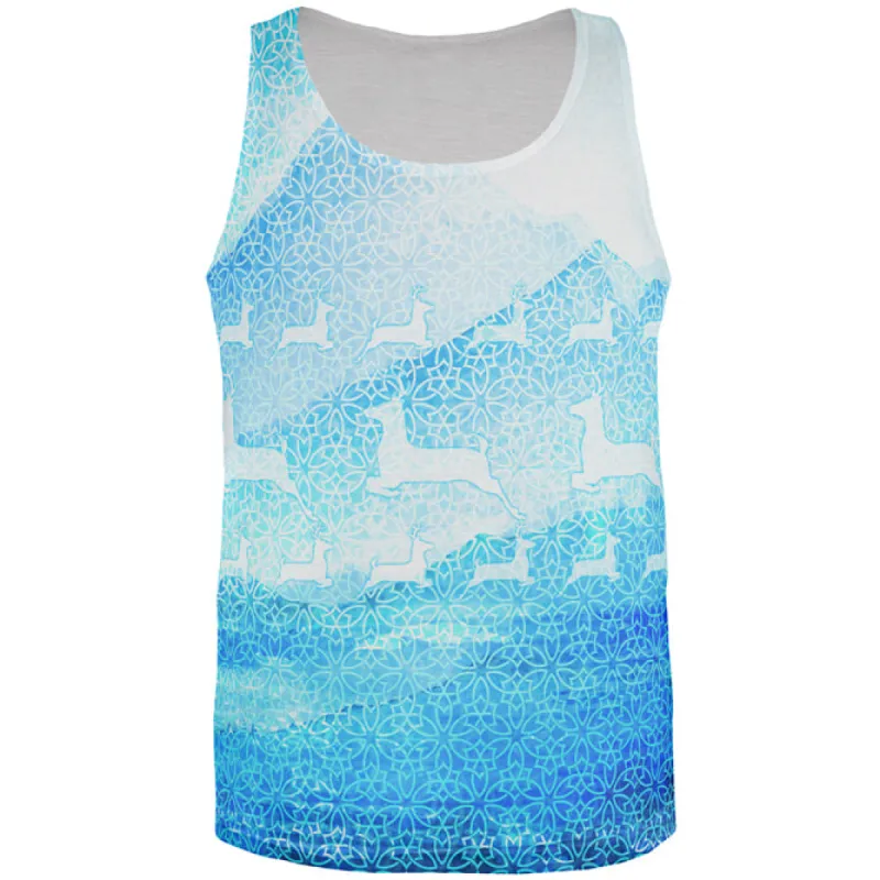 Not An Ugly Christmas Sweater Winter Mountains Deer All Over Mens Tank Top sold by Old Glory