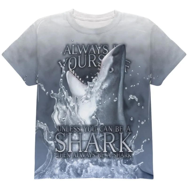 Always Be Yourself Unless Great White Shark All Over Youth T Shirt sold by Old Glory