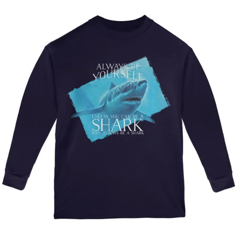 Always Be Yourself Shark Great White Youth Long Sleeve T Shirt sold by Old Glory