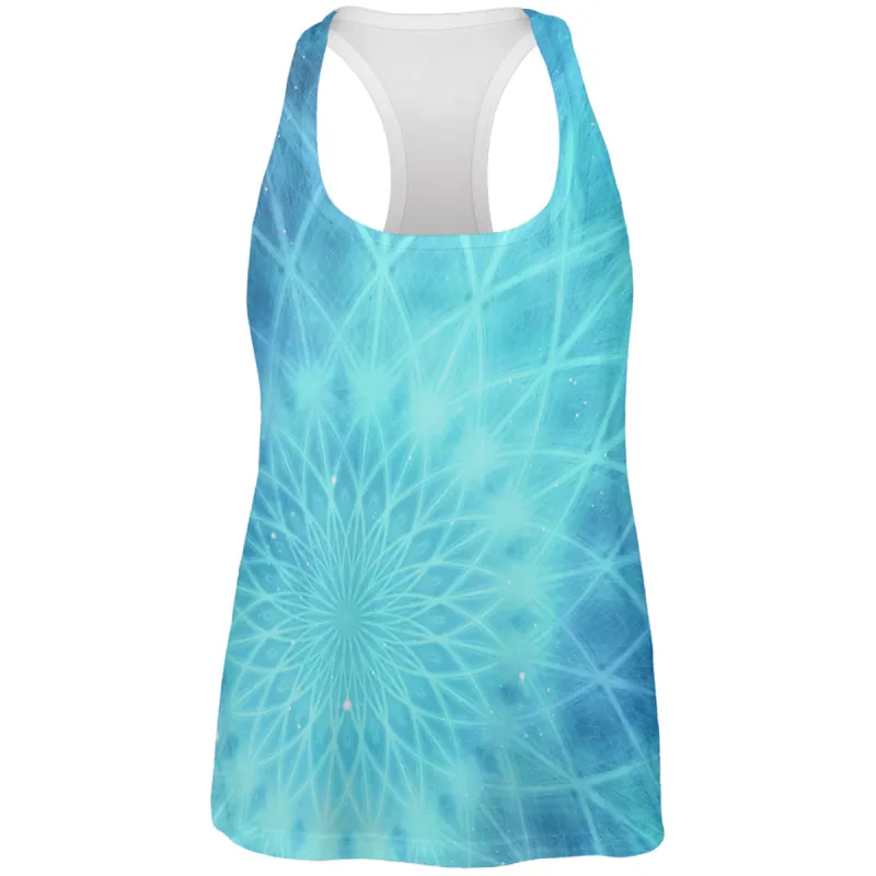 Jack Frost Snowflake Fractal Mandala All Over Womens Work Out Tank Top sold by Old Glory
