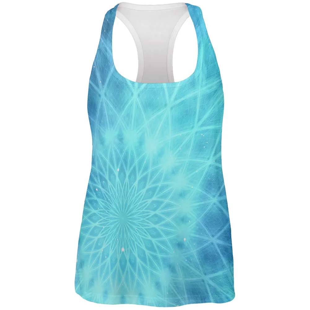 Jack Frost Snowflake Fractal Mandala All Over Womens Work Out Tank Top sold by Old Glory
