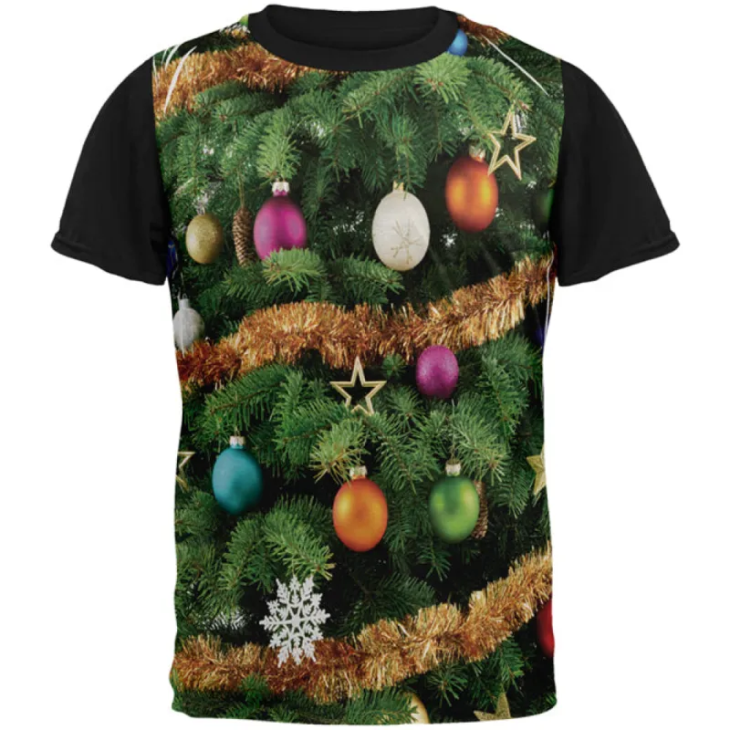Christmas Tree Costume All Over Mens Black Back T Shirt sold by Old Glory