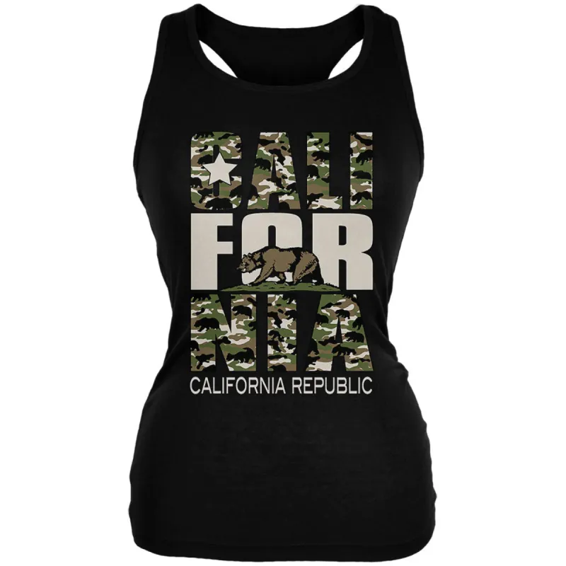 Camo Bear California Republic Oversize Juniors Soft Tank Top sold by Old Glory