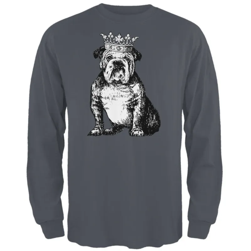 Bulldog Crown Charcoal Mens Long Sleeve T Shirt sold by Old Glory