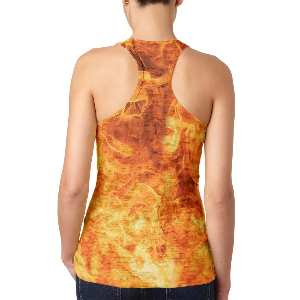 Flames Fire Juniors Burnout Racerback Tank Top sold by Old Glory product image thumbnail 2