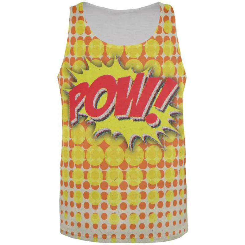 POW Comic Book Super Hero All Over Adult Tank Top sold by Old Glory