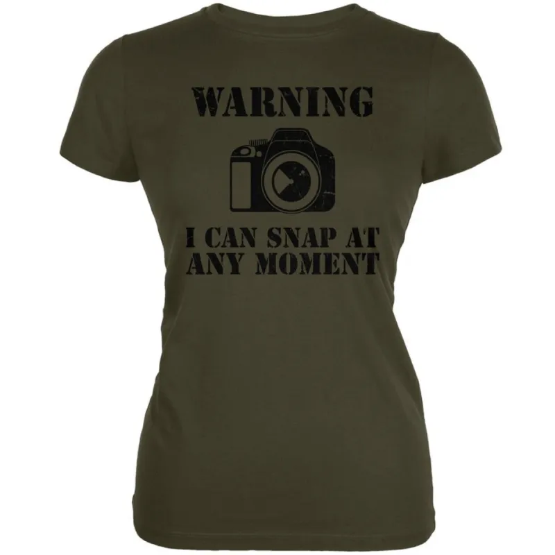 Photographer Snap At Any Moment Army Juniors Soft T-Shirt sold by Old Glory