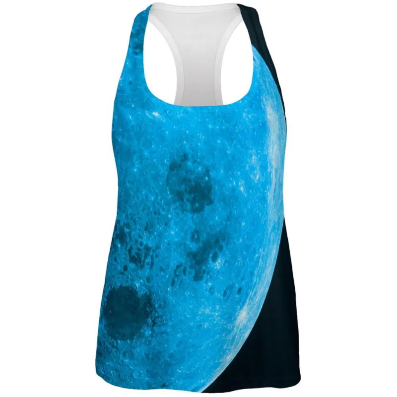 Once in a Blue Moon All Over Womens Racerback Tank Top sold by Old Glory