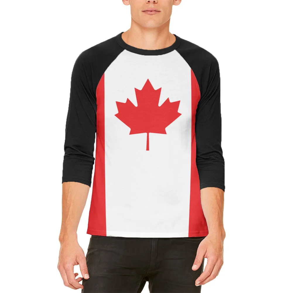 Canadian Canada Flag Mens Raglan T Shirt sold by Old Glory