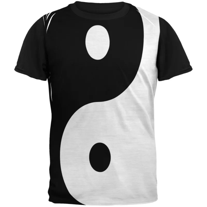Ying Yang Adult Black Back T-Shirt made by Old Glory