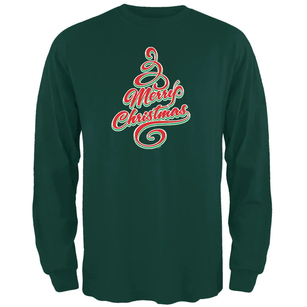 Merry Christmas Tree Mens Long Sleeve T Shirt sold by Old Glory