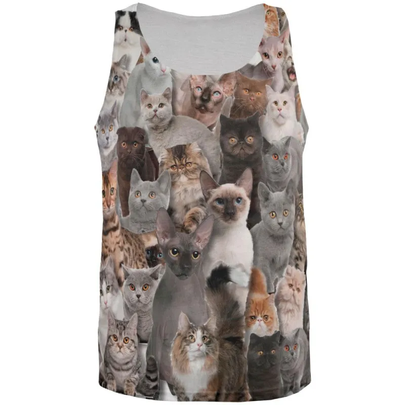 Crazy Cat All Over Adult Tank Top sold by Old Glory
