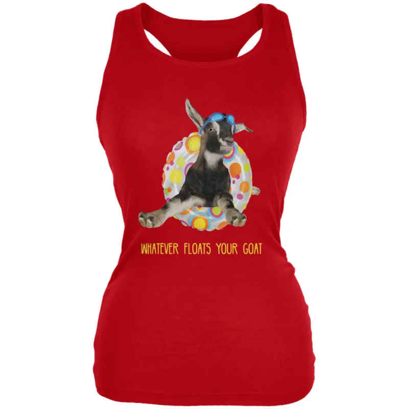 Whatever Floats your Goat Boat Red Juniors Soft Tank Top sold by Old Glory