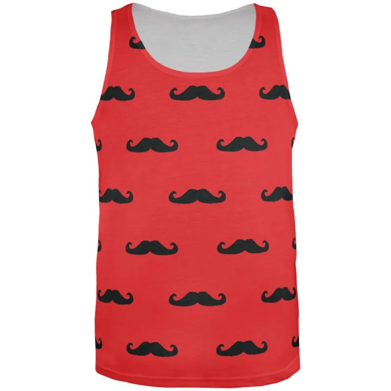 Mustaches Red and Black All Over Adult Tank Top sold by Old Glory
