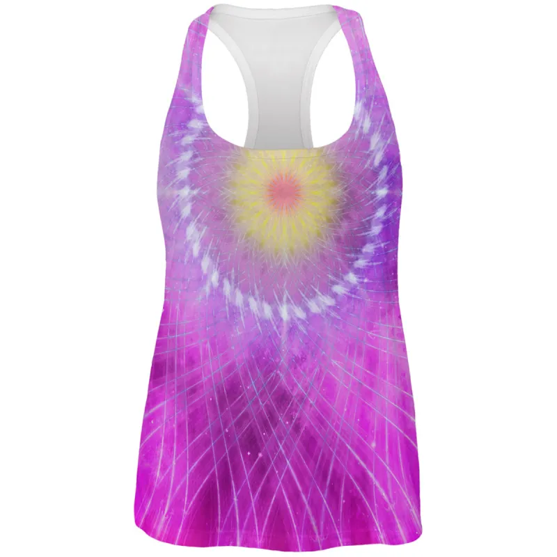 Rum Runner Hibiscus Fractal Mandala All Over Womens Work Out Tank Top sold by Old Glory