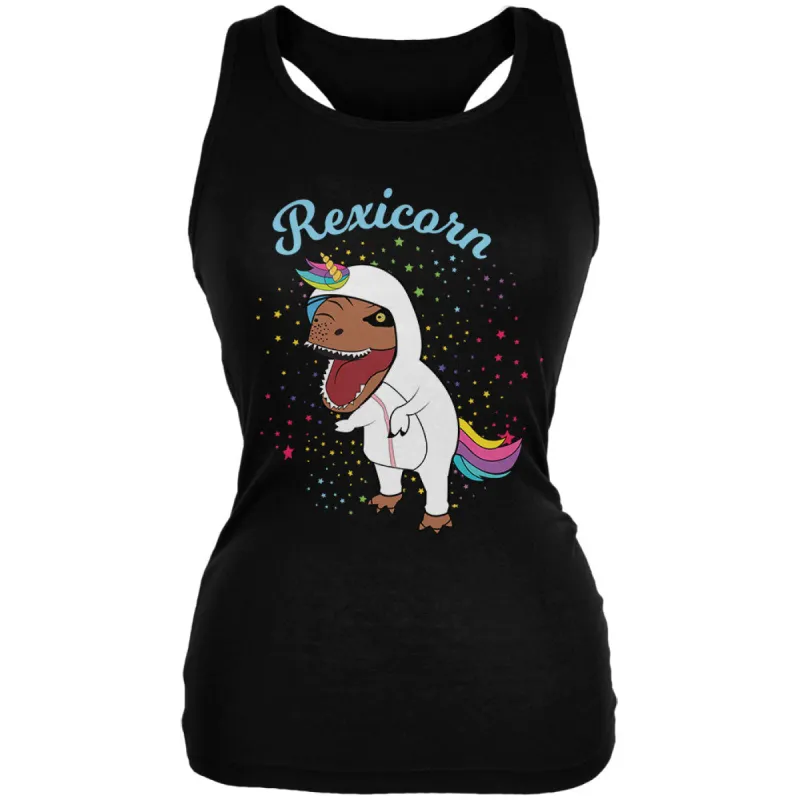 T-Rex Dinosaur in Unicorn Costume Rexicorn Juniors Soft Tank Top sold by Old Glory