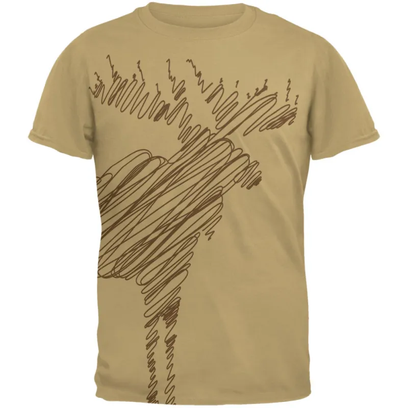 Moose Scribble Drawing All Over Texas Orange Adult T-Shirt sold by Old Glory