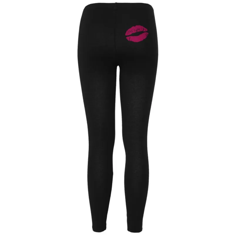 Kiss My Butt Black Women's Leggings sold by Old Glory