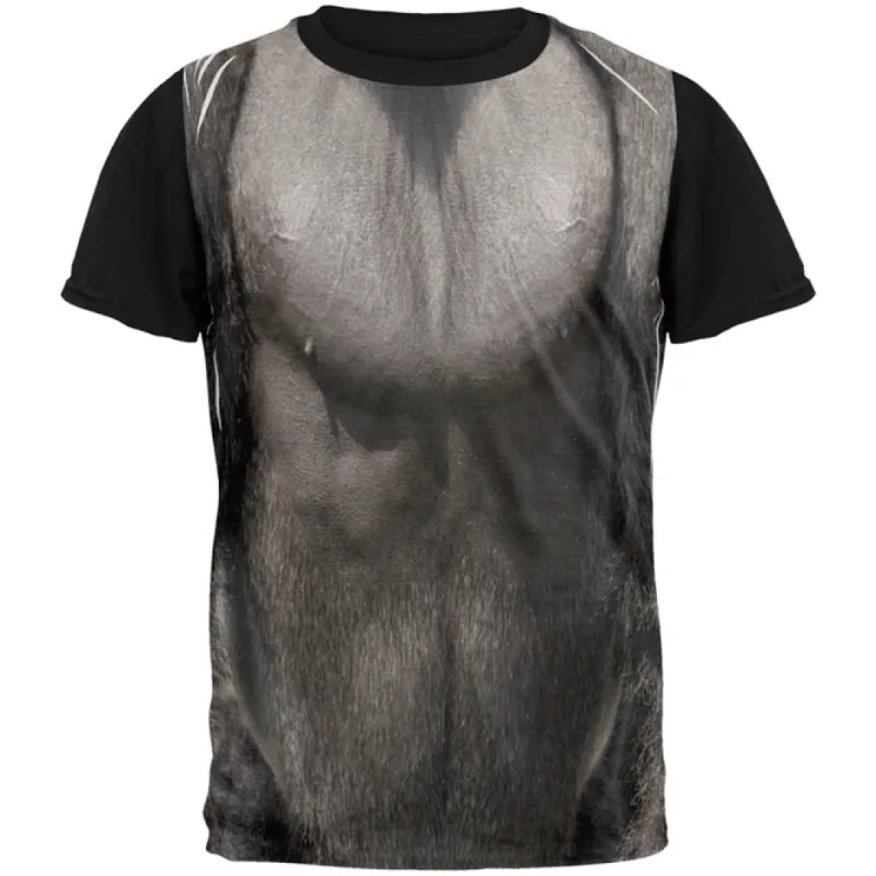 Halloween Gorilla Costume All Over Mens Black Back T Shirt sold by Old Glory