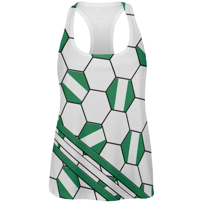 World Cup Nigeria Soccer Ball All Over Womens Work Out Tank Top sold by Old Glory