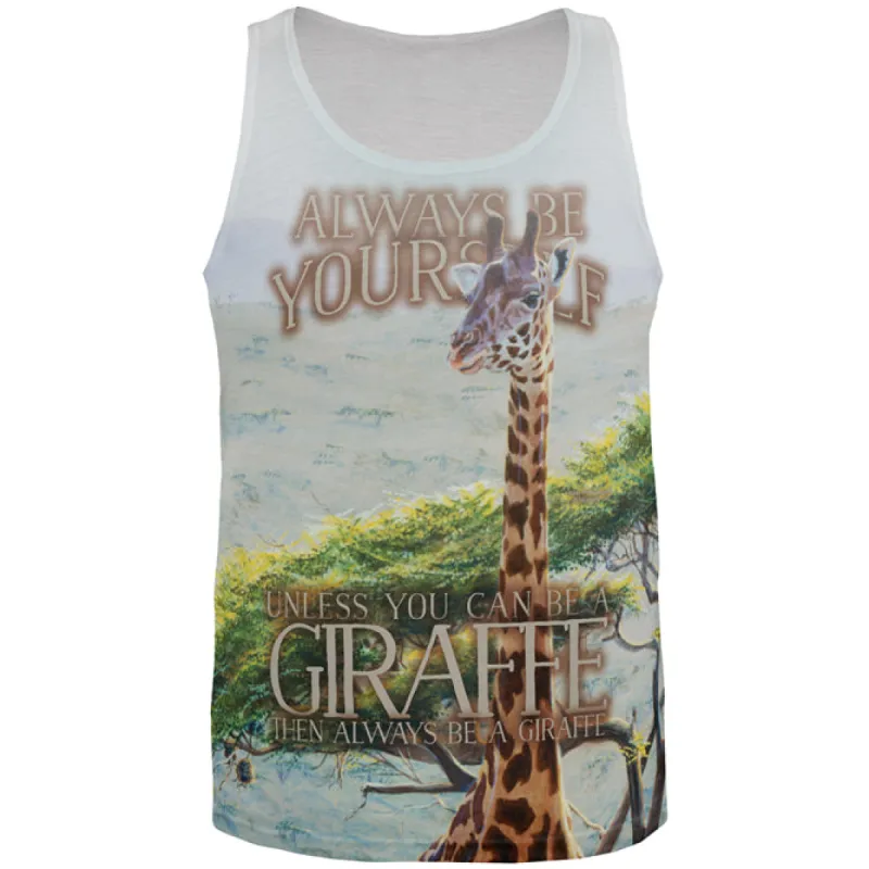 Always Be Yourself Unless Giraffe All Over Mens Tank Top sold by Old Glory