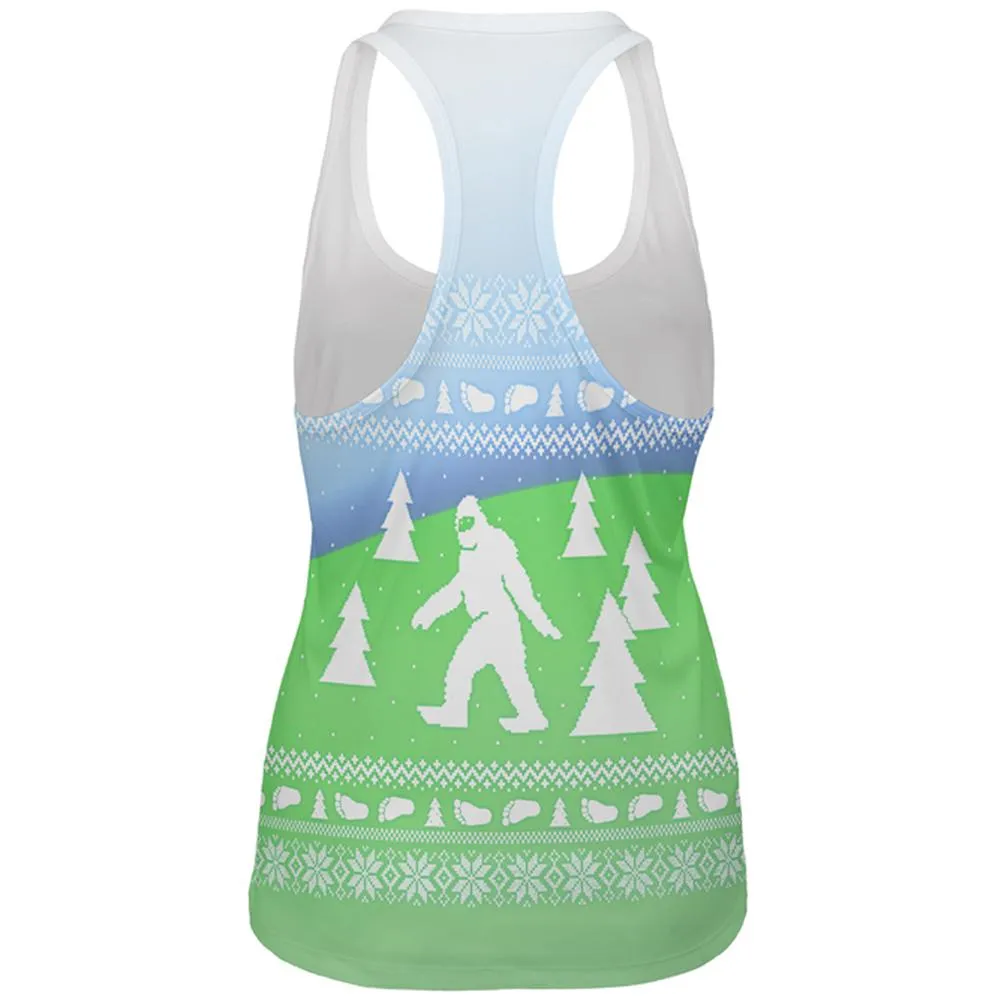 Ugly Christmas Sweater Bigfoot Sasquatch Yeti All Over Womens Work Out Tank Top sold by Old Glory product image thumbnail 2