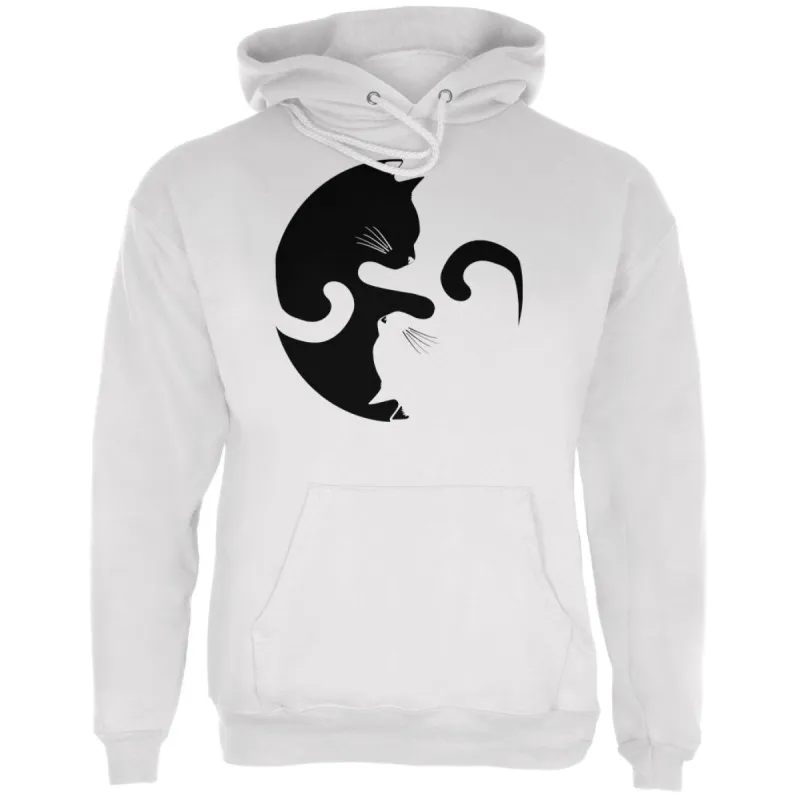 Yin Yang Cat White Adult Hoodie sold by Old Glory