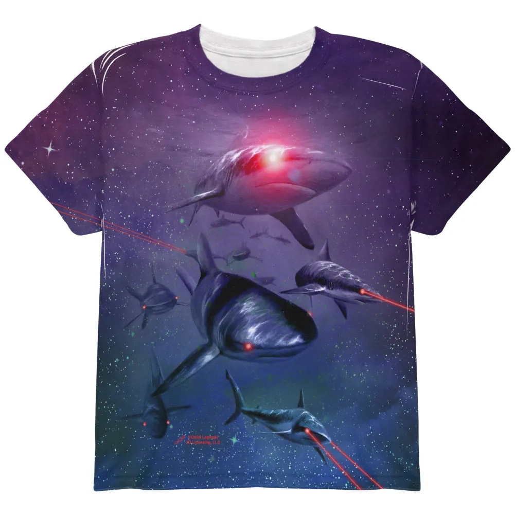 Laser Sharks In Space Galaxy All Over Youth T Shirt sold by Old Glory