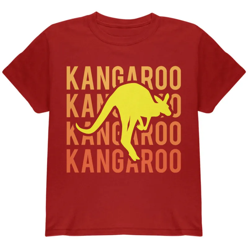 Kangaroo Stacked Repeat Youth T Shirt sold by Old Glory