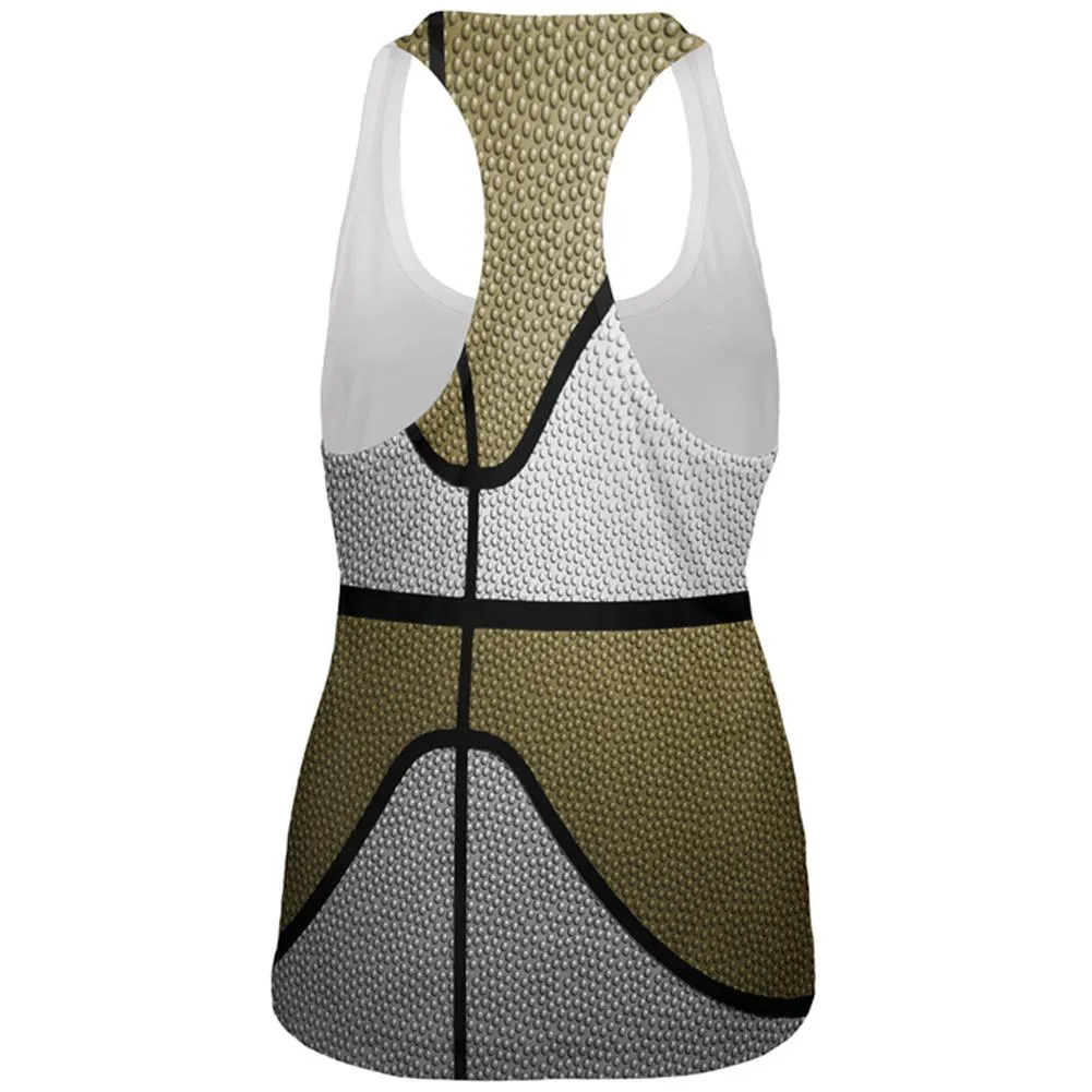 Championship Basketball White & Gold All Over Womens Work Out Tank Top sold by Old Glory product image thumbnail 2