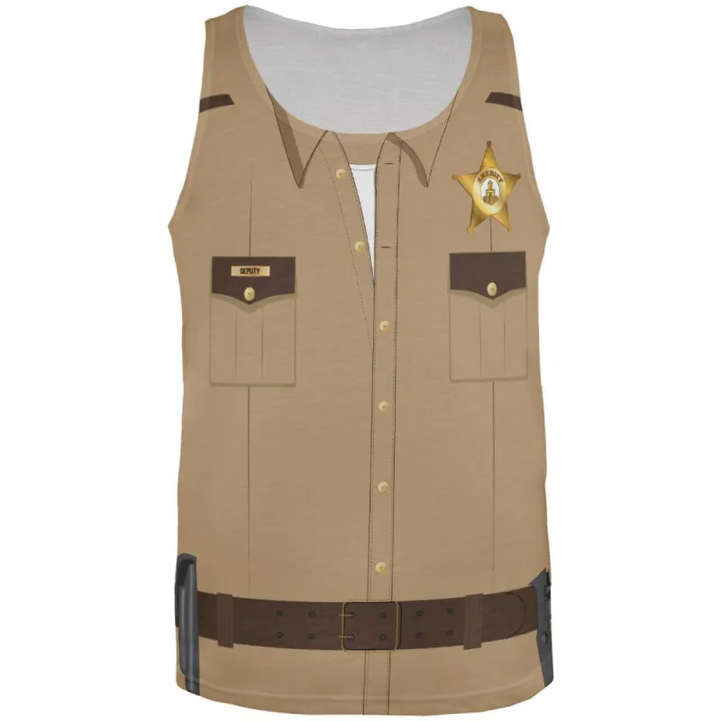 Halloween Costume Sheriff Costume All Over Adult Tank Top sold by Old Glory